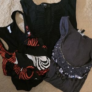 Black and Gray Women's Tops Set